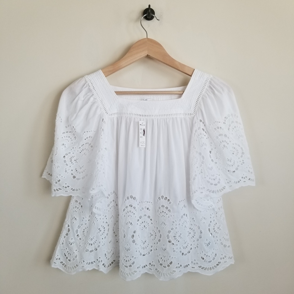 Madewell Flutter Sleeve Top XXS NWT - Picture 2 of 8